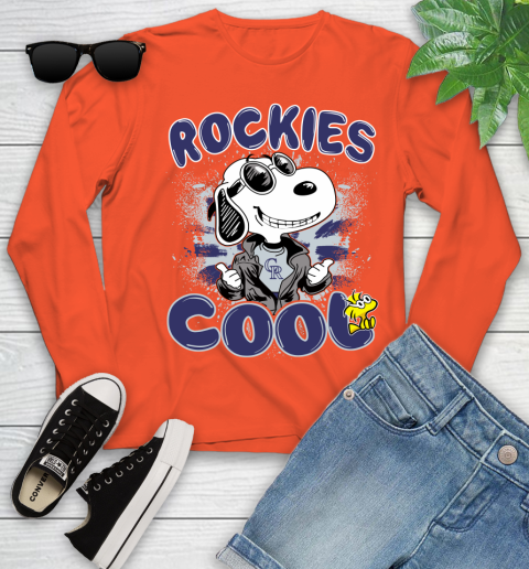 MLB Baseball Colorado Rockies Cool Snoopy Shirt Youth Long Sleeve 4 MLB Baseball Colorado Rockies Cool Snoopy Shirt Youth Long Sleeve - Image 4