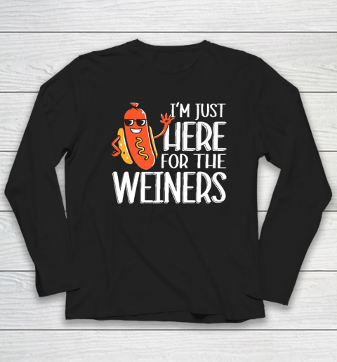 Funny Hot Dog I'm Just Here For The Wieners Sausage Long Sleeve T-Shirt