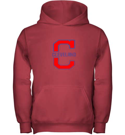 otlx cleveland hometown indian tribe vintage youth hoodie 43 front red