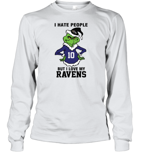 I Hate People But I Love My Ravens Baltimore Ravens NFL Teams Youth Long Sleeve
