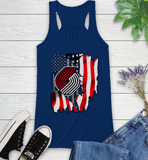 Portland Trail Blazers NBA Basketball American Flag Racerback Tank 8