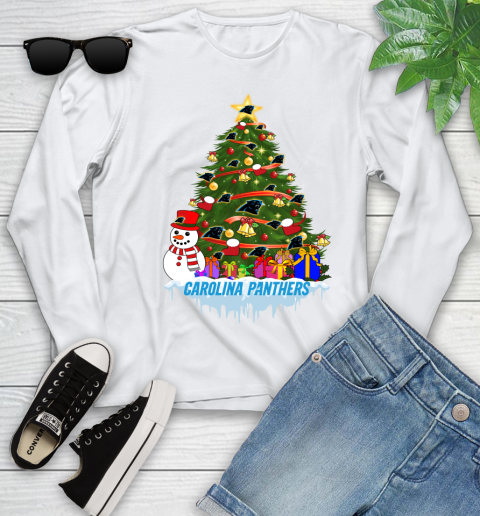 Carolina Panthers Merry Christmas NFL Football Sports Youth Long Sleeve