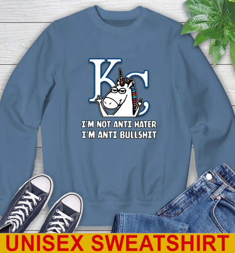 Los Angeles Angels MLB Baseball Unicorn I'm Not Anti Hater I'm Anti Bullshit (2) Sweatshirt - Image 9