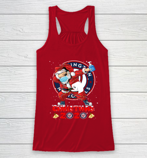 Washington Nationals Funny Santa Claus Dabbing Christmas 2020 MLB Racerback Tank 4