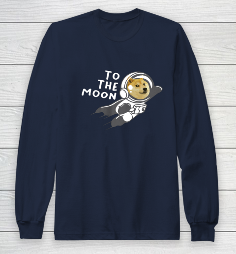 Dogecoin to the Moon Shirt Hodl Doge Coin Crypto Currency Long Sleeve T-Shirt 2