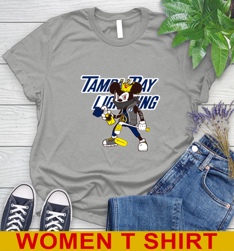 Tampa Bay Lightning NHL Hockey Mickey Peace Sign Sports Women's T-Shirt 11
