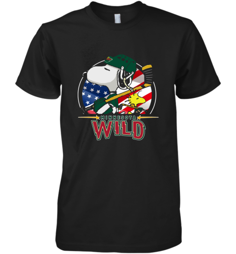 Minnesota Wild Ice Hockey Snoopy And Woodstock NHL Premium Men's T-Shirt
