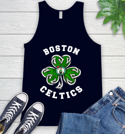 NBA Boston Celtics Three Leaf Clover St Patrick's Day Basketball Sports Tank Top 2