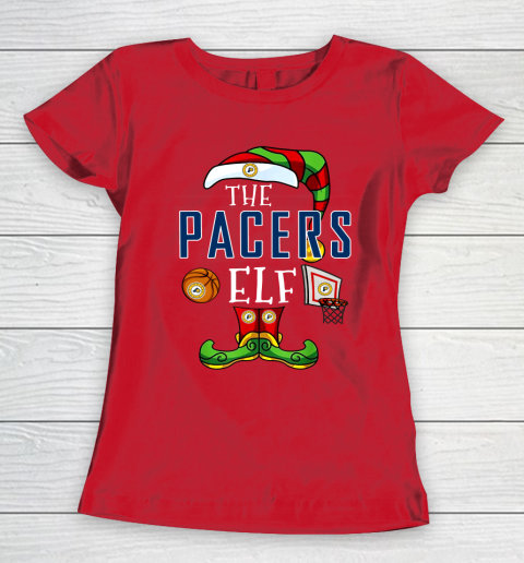 Indiana Pacers Christmas ELF Funny NBA Women's T-Shirt 9