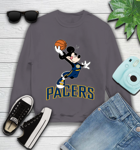 NBA Basketball Indiana Pacers Cheerful Mickey Mouse Shirt Youth Sweatshirt 5