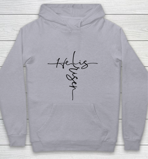 Easter He is Risen Cross Christian Youth Hoodie 4