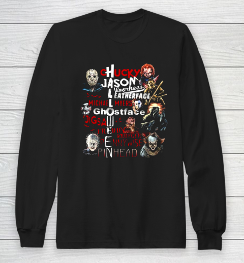 Chucky Jason Leatherface Michael Myers Ghostface Halloween Long Sleeve T-Shirt