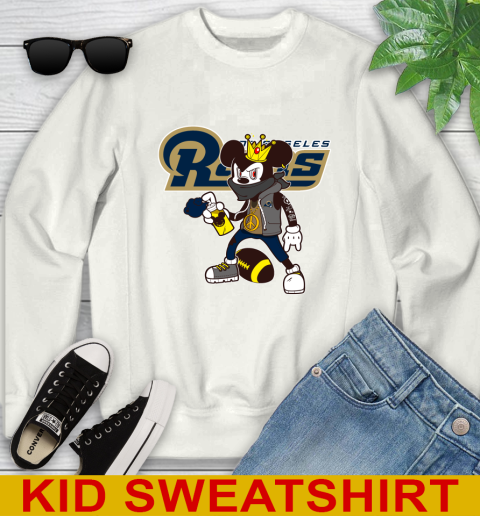 Los Angeles Rams NFL Football Mickey Peace Sign Sports Youth Sweatshirt