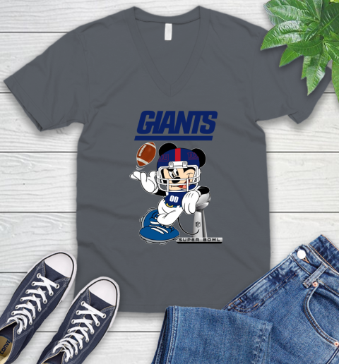 NFL newyork giants Mickey Mouse Disney Super Bowl Football T Shirt V-Neck T-Shirt 5