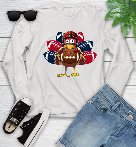New England Patriots Turkey Thanksgiving Day Youth Long Sleeve