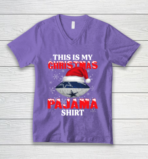 Dallas Cowboys This Is My Christmas Pajama Shirt NFL V-Neck T-Shirt 8