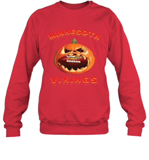 NFL Minnesota Vikings Halloween Pumpkin Football Sports WMkl0GTD4tY sweatshirt 35 95 151514 front red