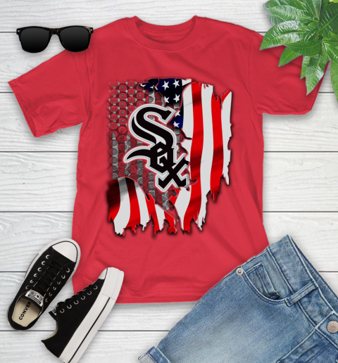 Chicago White Sox MLB Baseball American Flag Youth T-Shirt 13
