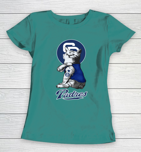 MLB Baseball My Cat Loves San Diego Padres Women's T-Shirt 10