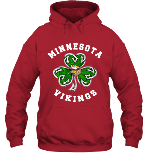 NFL Minnesota Vikings Three Leaf Clover St Patrick's Day Football Sports q9ytNrMS0Wj hoodie 23 95 151514 front red