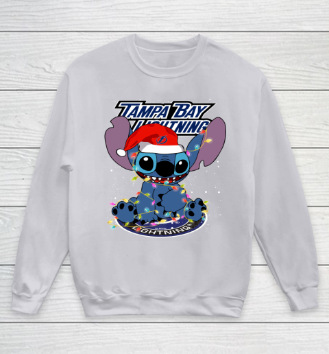 Tampa Bay Lightning NHL Hockey noel stitch Christmas Youth Sweatshirt 2