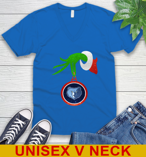Memphis Grizzlies Grinch Merry Christmas NBA Basketball V-Neck T-Shirt 6