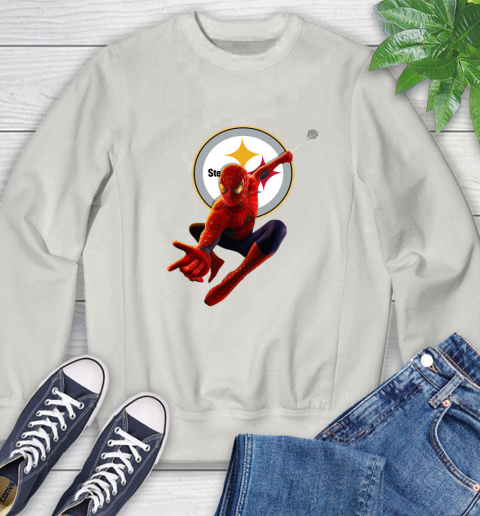 NFL Spider Man Avengers Endgame Football Pittsburgh Steelers Sweatshirt 12
