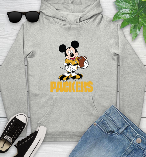 NFL Football Green Bay Packers Cheerful Mickey Mouse Shirt Youth Hoodie 2