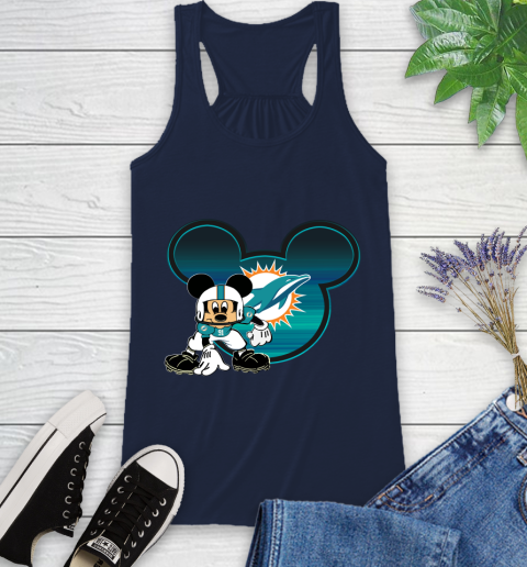 NFL Miami Dolphins Mickey Mouse Disney Football T Shirt Racerback Tank 12