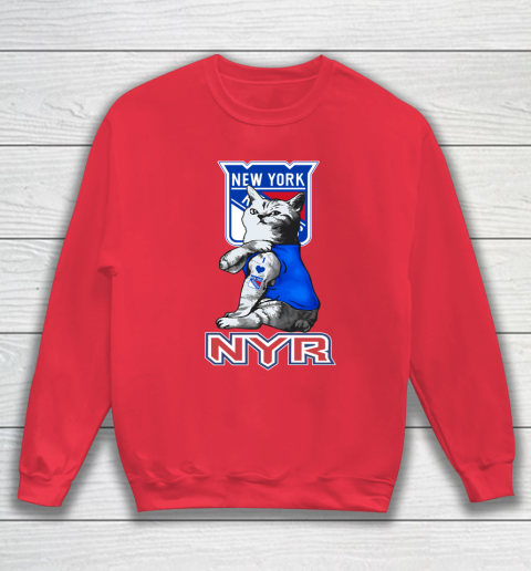 NHL My Cat Loves New York Rangers Hockey Sweatshirt 7