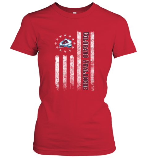 NHL American Flag Hockey Sports Colorado Avalanche Women's T-Shirt 5