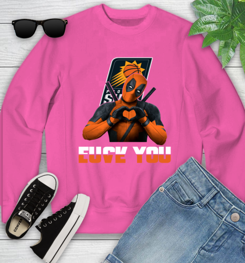 NBA Phoenix Suns Deadpool Love You Fuck You Basketball Sports Youth Sweatshirt 6