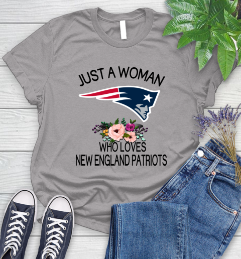 NFL Just A Woman Who Loves New England Patriots Football Sports Women's T-Shirt 3