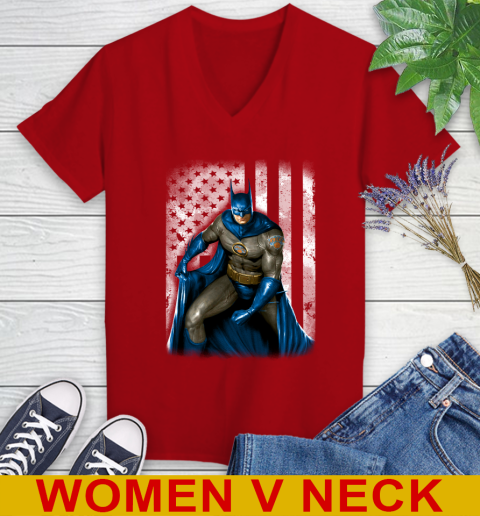 New York Knicks NBA Basketball Batman DC American Flag Shirt Women's V-Neck T-Shirt 10