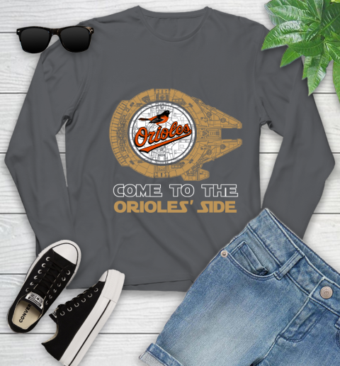 MLB Come To The Baltimore Orioles Side Star Wars Baseball Sports Youth Long Sleeve 9