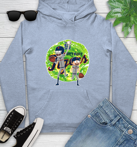 MLB Detroit Tigers Rick And Morty Baseball Sports Youth Hoodie 10
