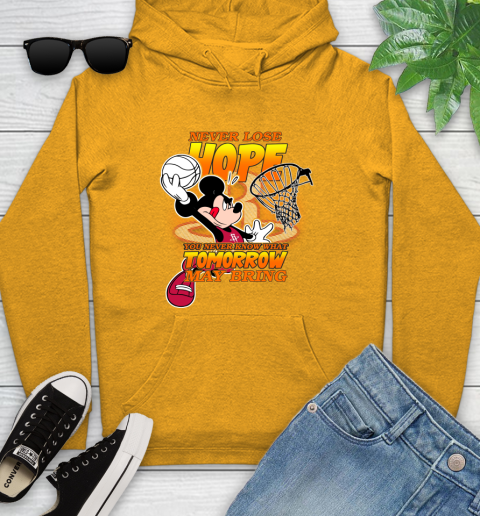 Houston Rockets NBA Basketball Mickey Disney Never Lose Hope Youth Hoodie 2