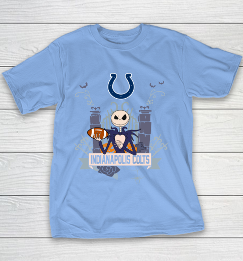 NFL Indianapolis Colts Football Jack Skellington Halloween Youth T-Shirt 8
