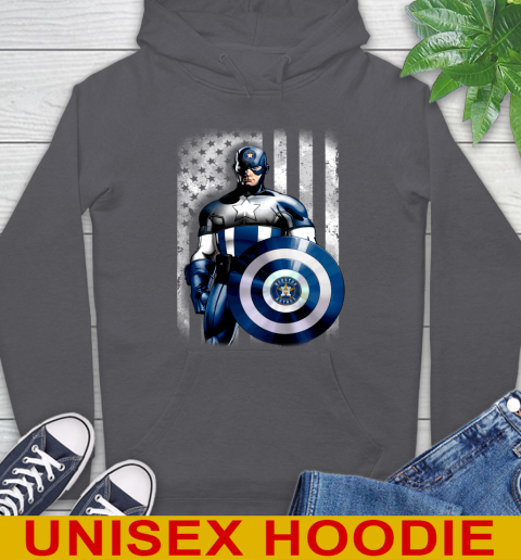 Houston Astros MLB Baseball Captain America Marvel Avengers American Flag Shirt Hoodie 7