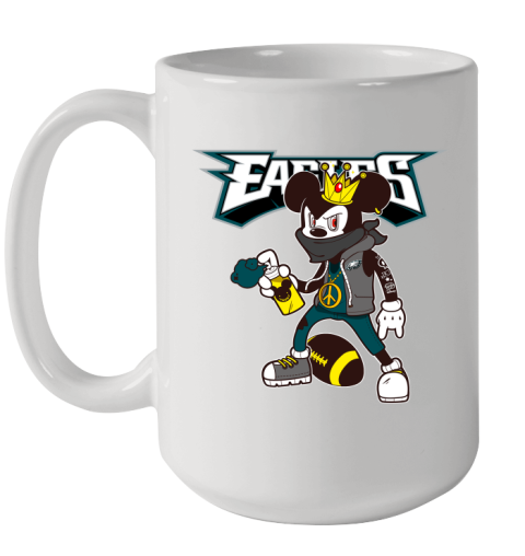 Philadelphia Eagles NFL Football Mickey Peace Sign Sports Ceramic Mug 15oz