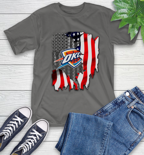 Oklahoma City Thunder NBA Basketball American Flag T-Shirt 10