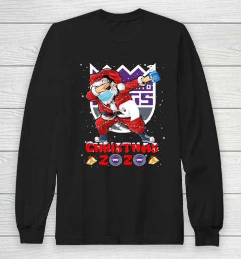 Sacramento Kings Funny Santa Claus Dabbing Christmas 2020 NBA Long Sleeve T-Shirt