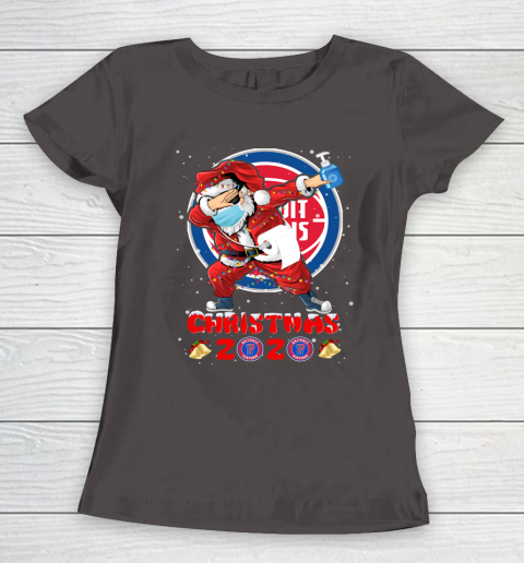 Detroit Pistons Funny Santa Claus Dabbing Christmas 2020 NBA Women's T-Shirt 7
