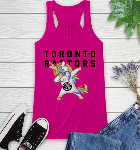 Toronto Raptors NBA Basketball Funny Unicorn Dabbing Sports Racerback Tank 8