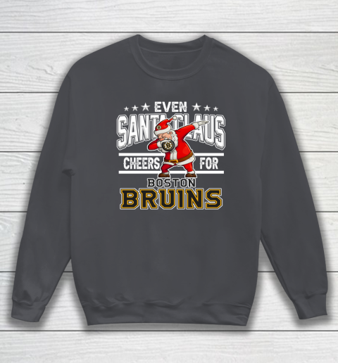 Boston Bruins Even Santa Claus Cheers For Christmas NHL Sweatshirt 4