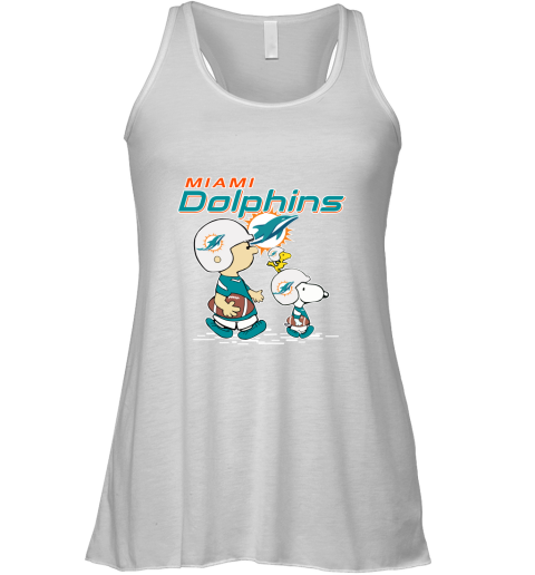 Miami Dolphins Let's Play Football Together Snoopy NFL Racerback Tank