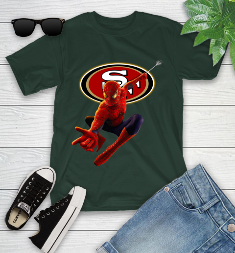 NFL Spider Man Avengers Endgame Football San Francisco 49ers Youth T-Shirt 5