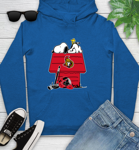 Ottawa Senators NHL Hockey Snoopy Woodstock The Peanuts Movie Youth Hoodie 9