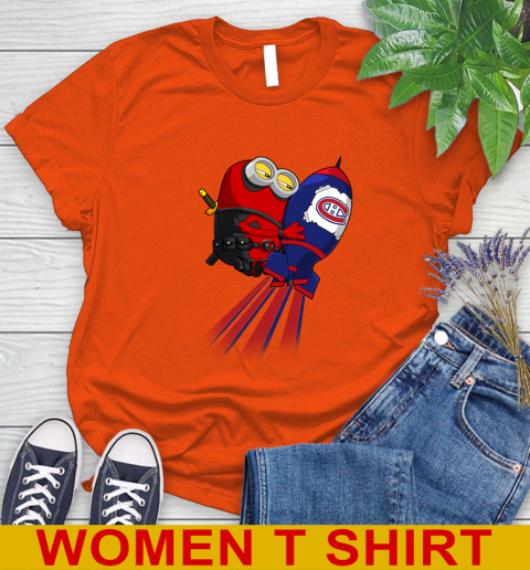 NHL Hockey Montreal Canadiens Deadpool Minion Marvel Shirt Women's T-Shirt 3