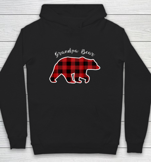 GRANDPA BEAR Men Red Plaid Christmas Pajama Family Gift Hoodie
